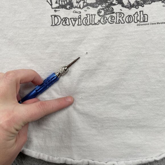 Vintage David Lee Roth Raglan Shirt Mens Large White Navy Nothin' But Yeah! - Picture 8 of 10